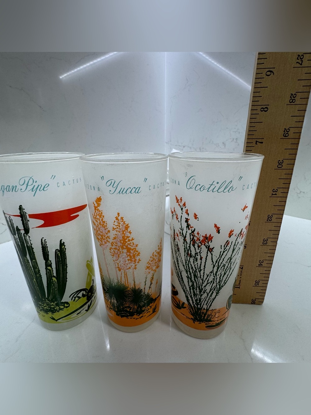 Vintage Blakely Arizona Frosted Glasses Set of 3 - Picture 11 of 13